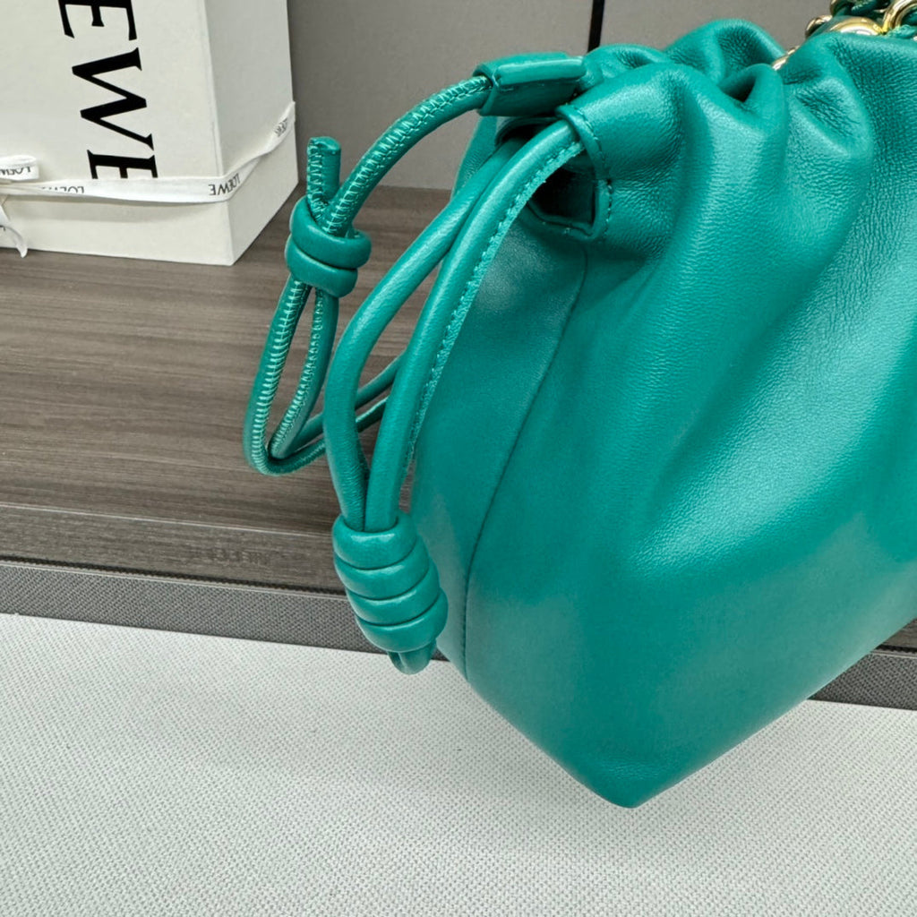 Loewe Flamenco Purse 30 Turquoise Blue Lambskin Ghw