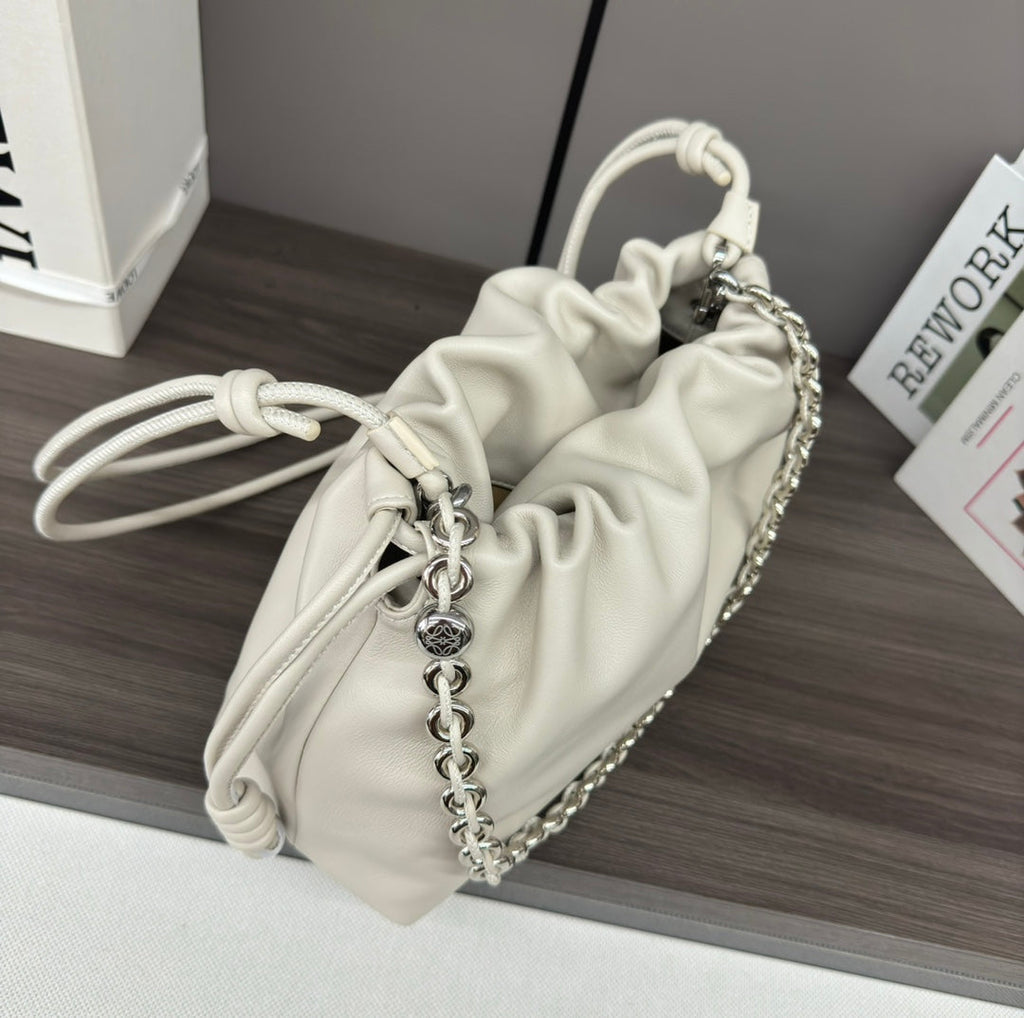 Loewe Flamenco Purse 30 White Lambskin Shw
