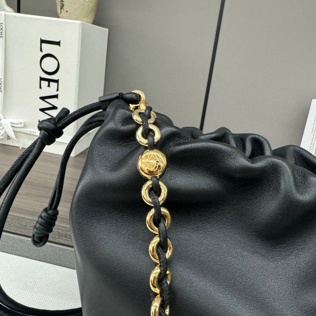 Loewe Flamenco Purse Bucket 32 Black Lambskin Ghw