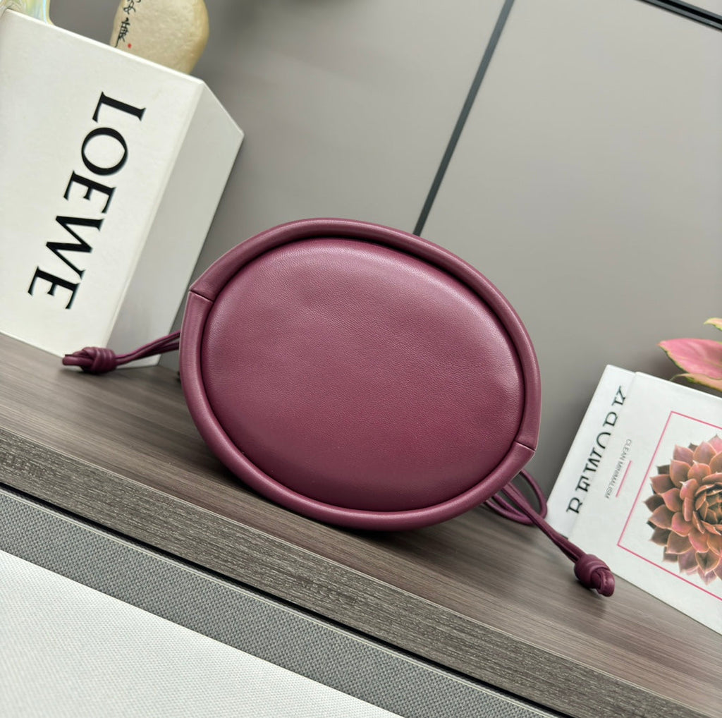 Loewe Flamenco Purse Bucket 32 Burgundy Lambskin Ghw