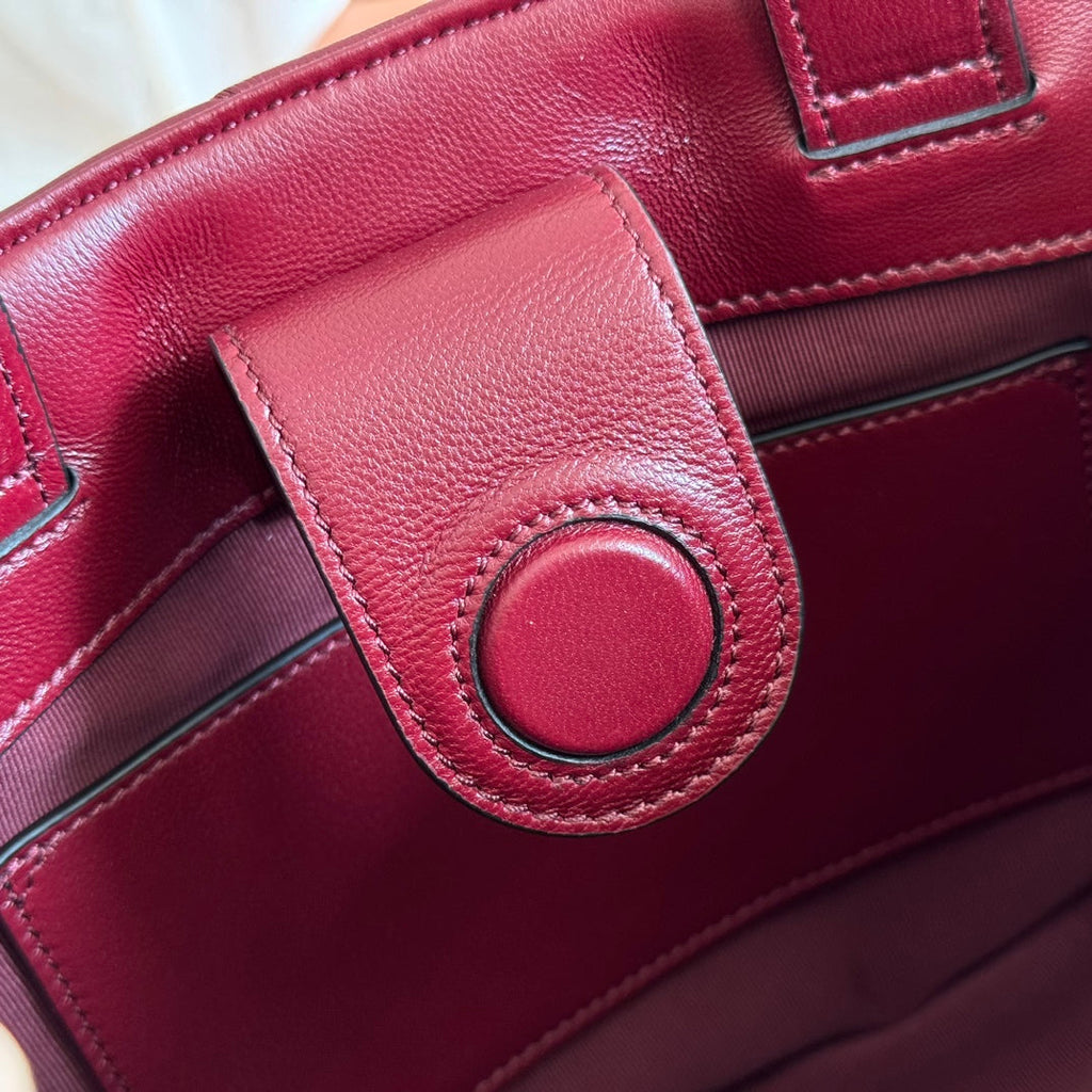 Gucci GG Marmont Small Tote Bag Burgundy Quilted Leather