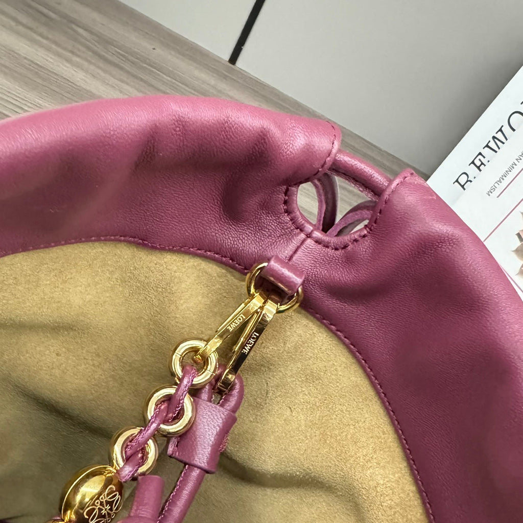 Loewe Flamenco Purse Bucket 32 Burgundy Lambskin Ghw