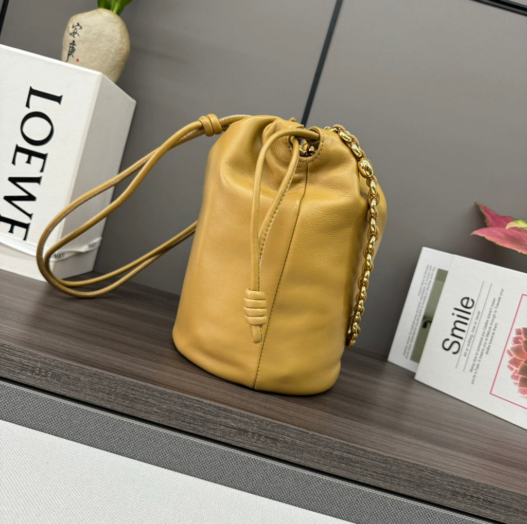 Loewe Flamenco Purse Bucket 32 Gold Lambskin Ghw
