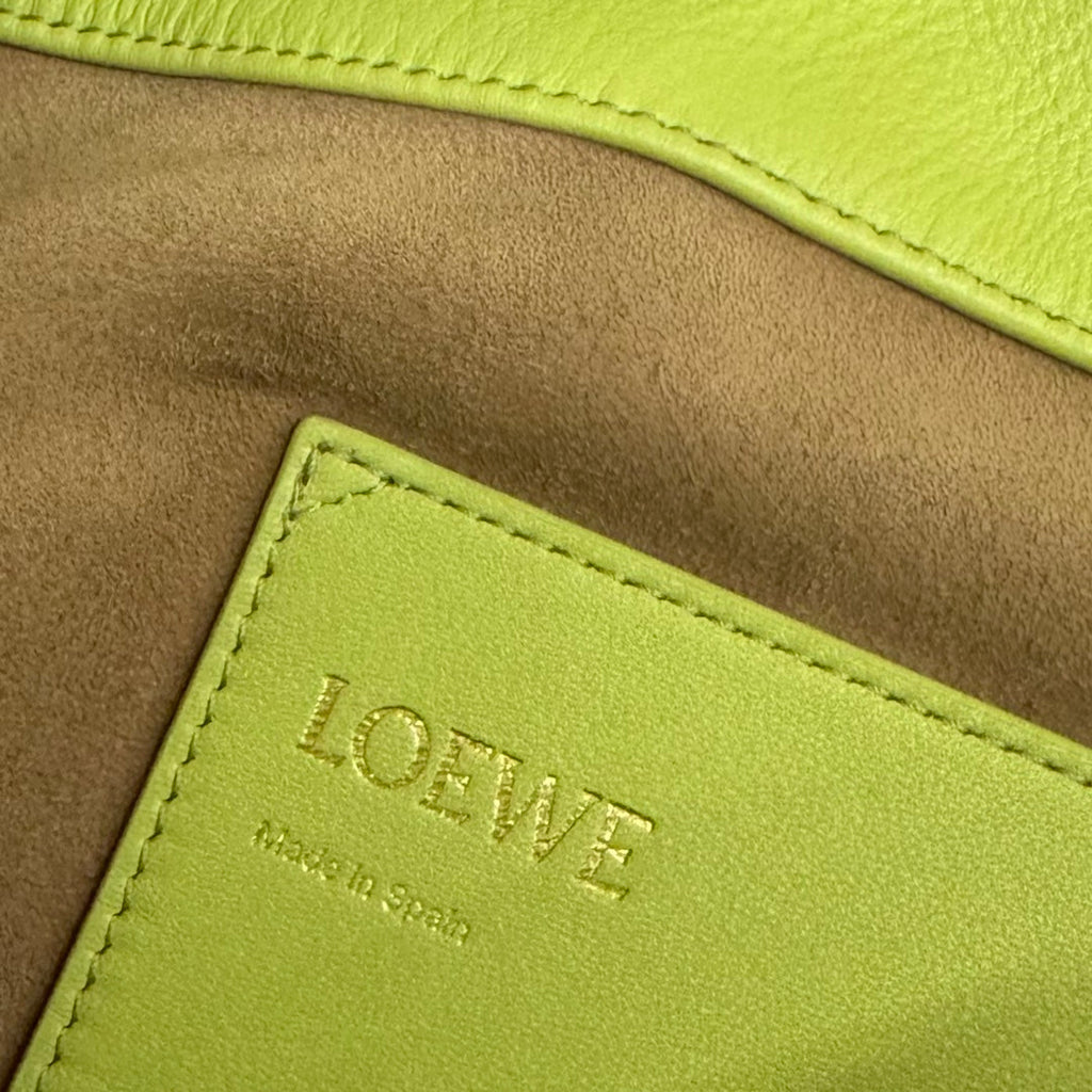 Loewe Flamenco Purse Bucket 32 Lime Lambskin Ghw