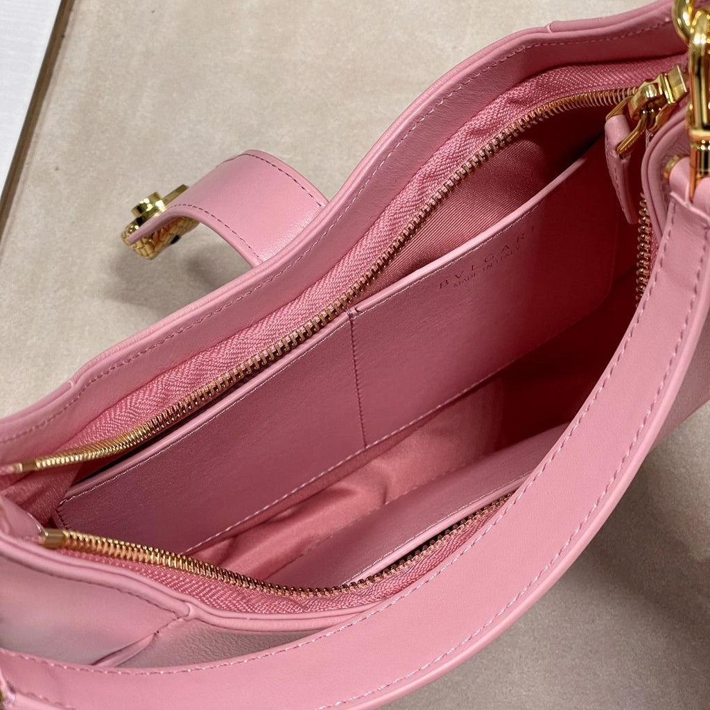 SERPENT ELLIPSE SHOULDER AND CROSSBODY 25.5CM PINK CALFSKIN