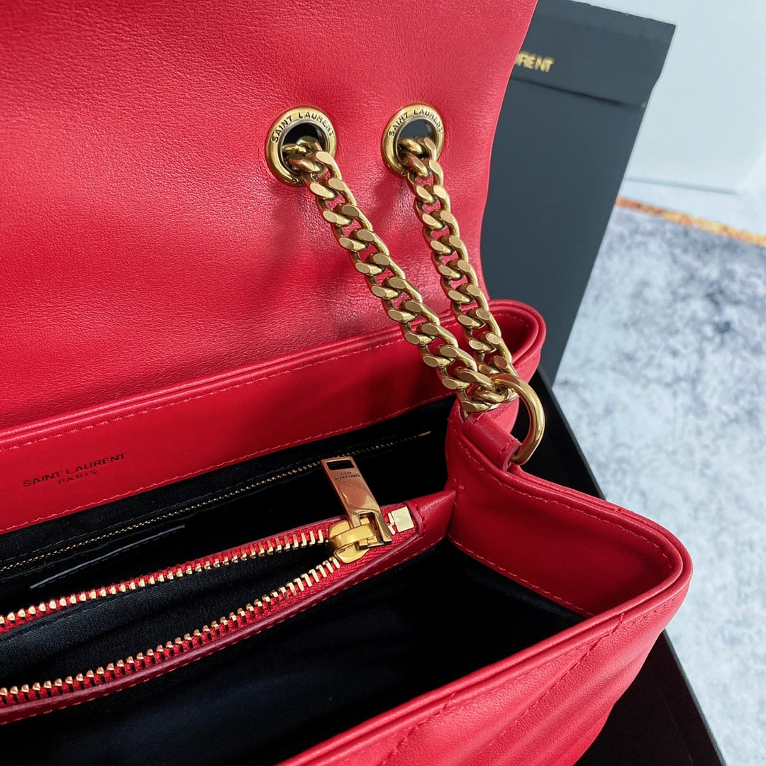 LOULOU MEDIUM 32 RED QUILTED LEATHER