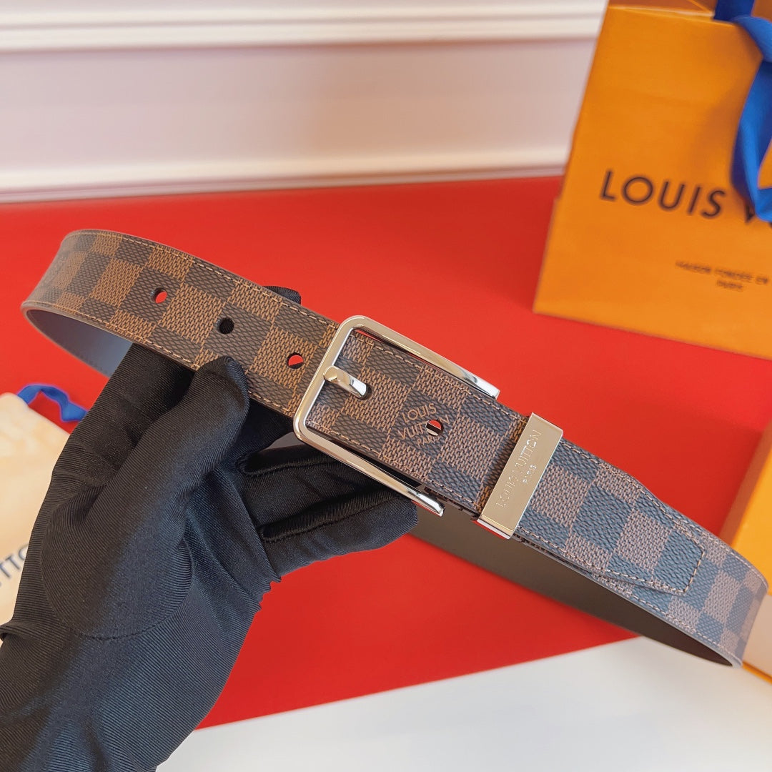 Louis Vuitton Pont Neuf 35mm Reversible Damier Ebene Belt
