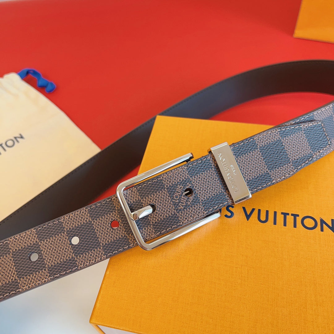 Louis Vuitton Pont Neuf 35mm Reversible Damier Ebene Belt