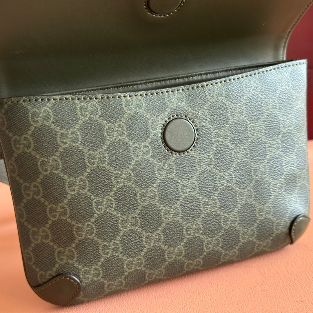 GG Monogram Small Belt Bag Forest Green Fabric