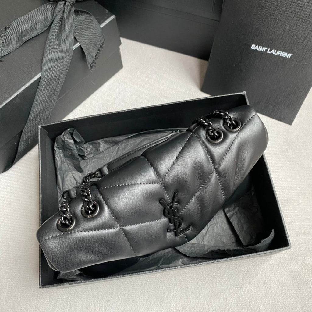 LOULOU MINI 23 ALL BLACK QUILTED LEATHER