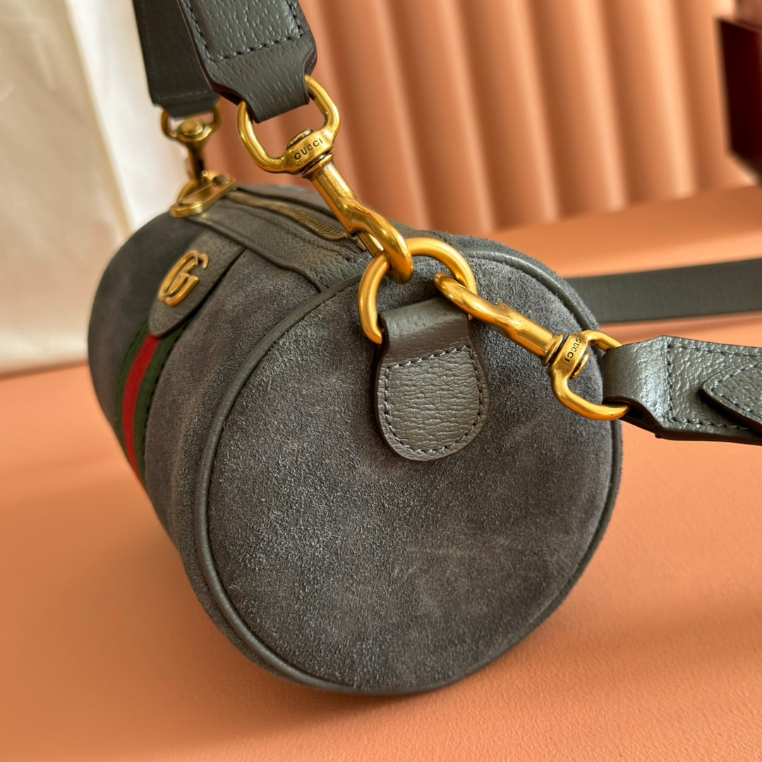 GG AW 25 Ophidia Mini Bag 18.5 Dark Grey Suede
