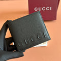 GG Bi-Fold Wallet With Logo Black Grain Cowhide