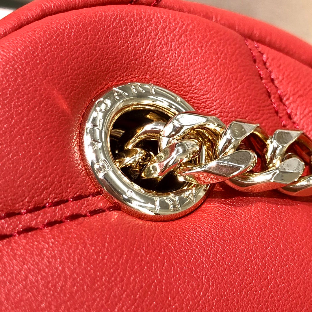 BVL Cabochon Backpack 22cm Red Cafskin GHW 188664