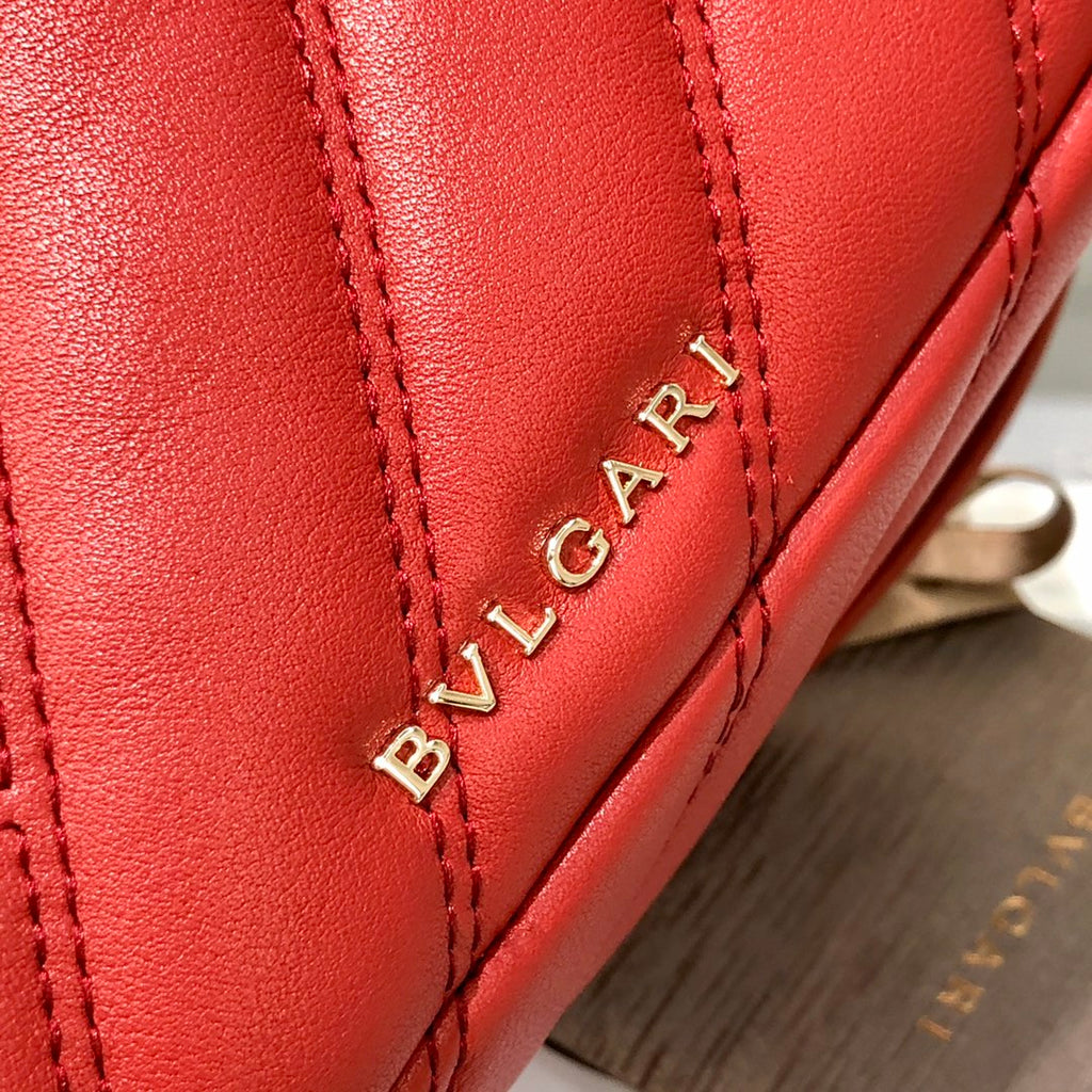 BVL Cabochon Backpack 22cm Red Cafskin GHW 188664