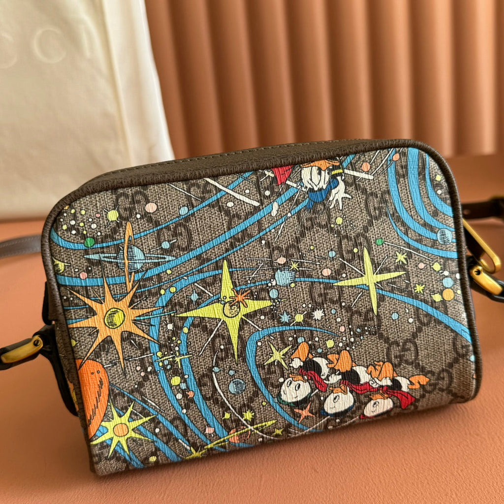 GG 2025 x Disney Donald Duck Mini Shoulder Bag Multicolor Cowhide Canvas 273591