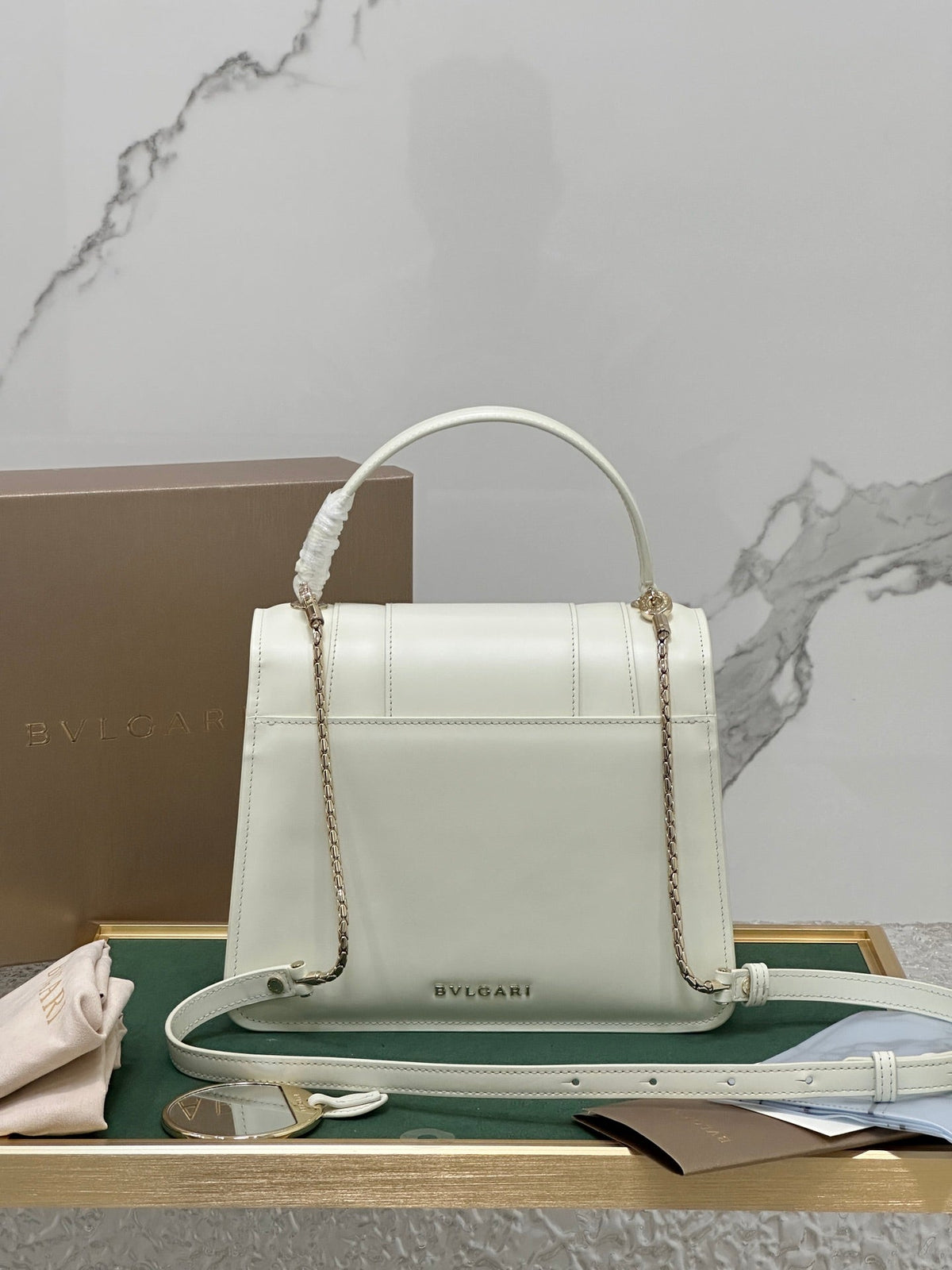 BVL Serpenti Forever Top Handle Bag 22.5cm White Calfskin GHW 188613