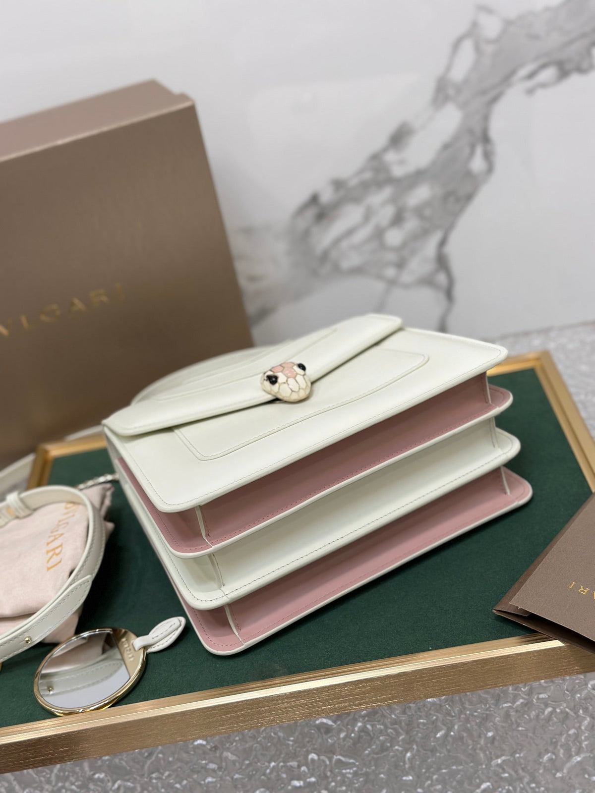 BVL Serpenti Forever Top Handle Bag 22.5cm White Calfskin GHW 188613