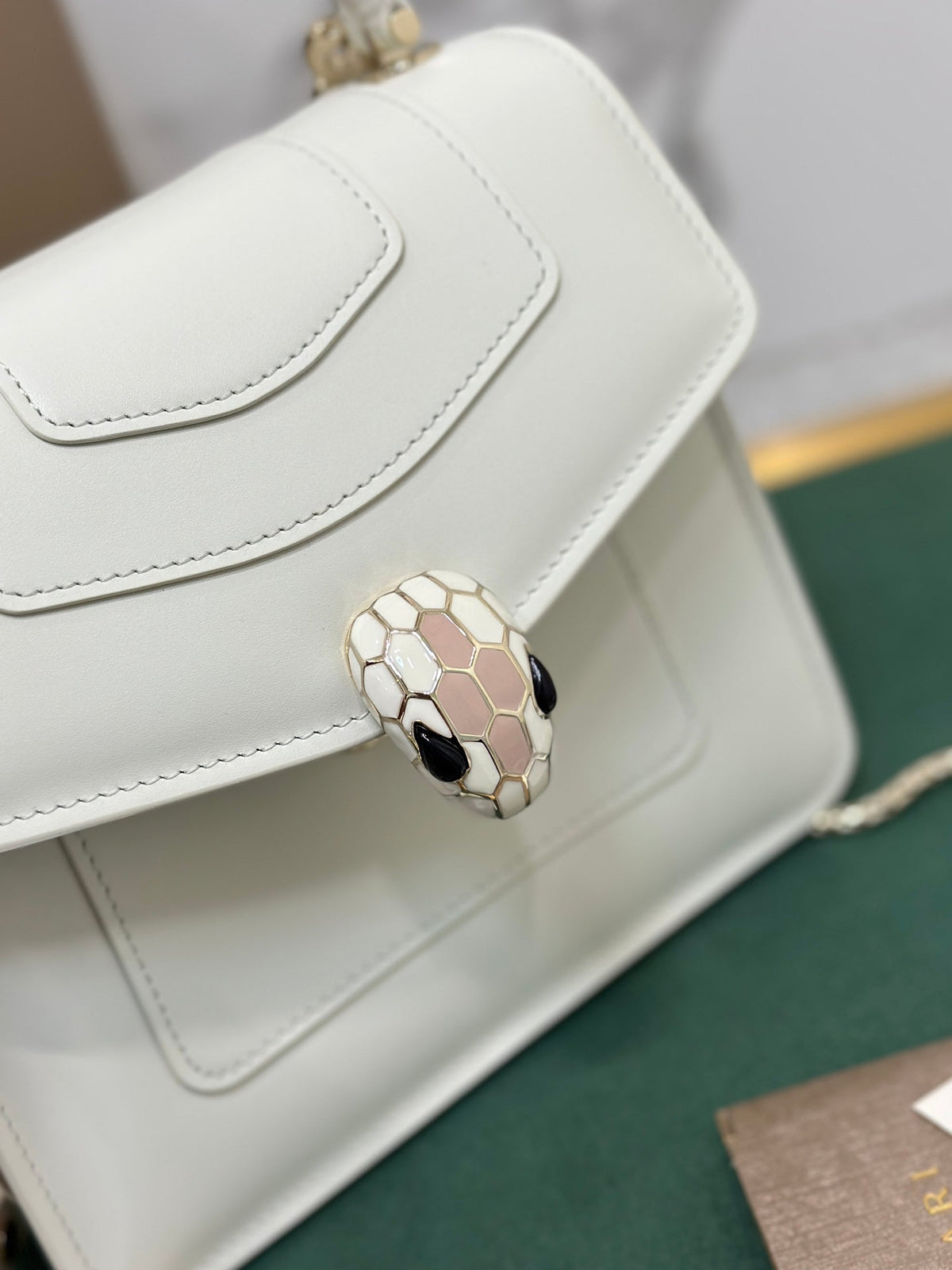 BVL Serpenti Forever Top Handle Bag 18cm White Calfskin GHW 188604
