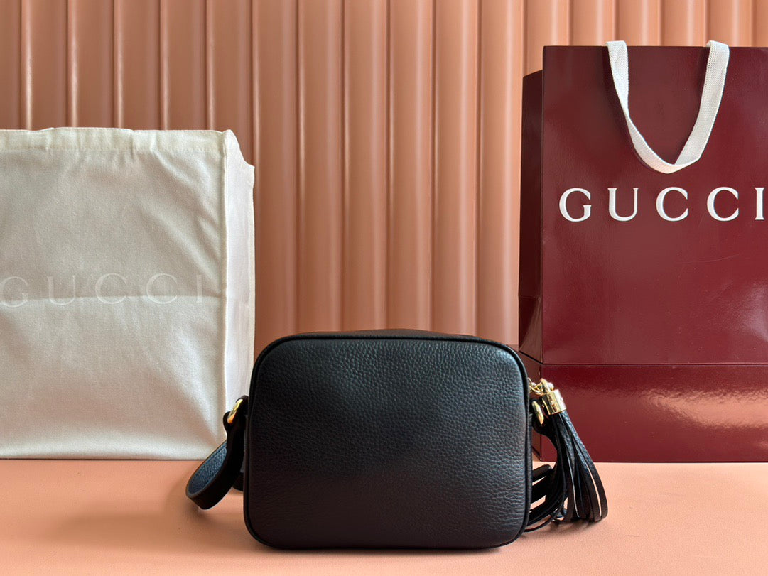 Gucci 2025 Soho Disco Bag 22cm Black Grained Leather