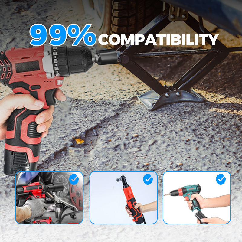 🔧 50% OFF NOW ! ⚡ Universal Jack Socket Adapter – Drill-Powered, Heavy-Duty Steel & Universal Fit Design 🚗