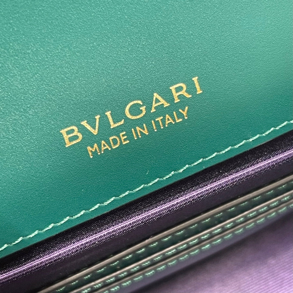 Serpenti Forever East-West Shoulder Bag 22cm Emerald Green Cafskin GHW 188466