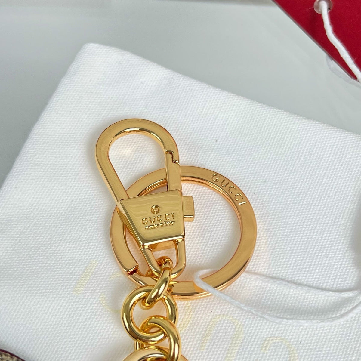 Gucci Dog-shaped Etoupe Gold Bag Charm