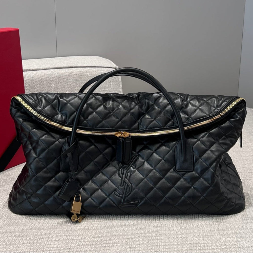 YSL bag 59cm Black Gold Calfskin