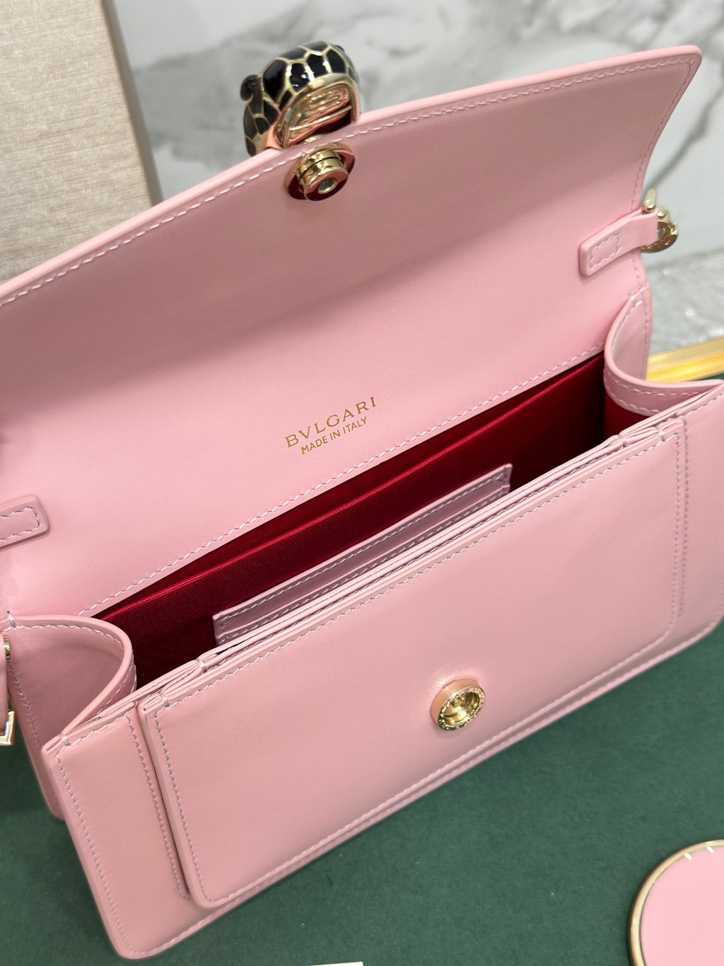 Serpenti Forever East-West Shoulder Bag 22cm Light Pink Cafskin GHW 188494