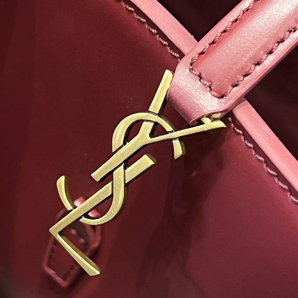 Le 37 Bucket Bag 15cm Red Gold Cowhide