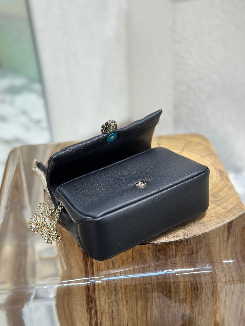 BVL Serpent Cabochon Mini Bag 17cm Black Cafskin GHW 188306