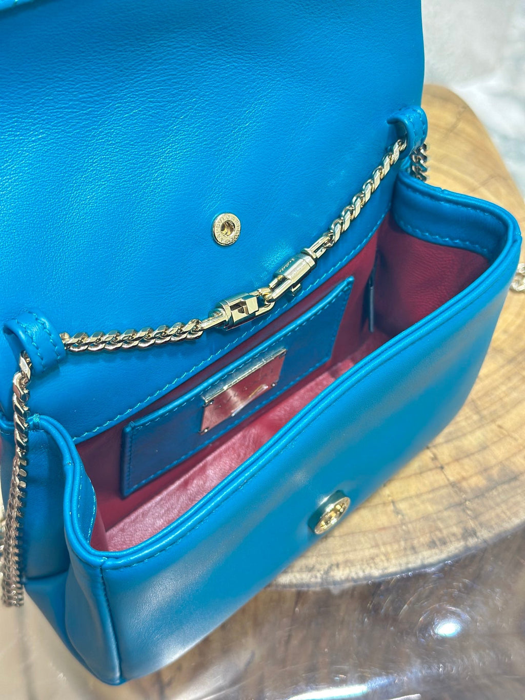 BVL Serpent Cabochon Mini Bag 17cm Blue Cafskin GHW 188292
