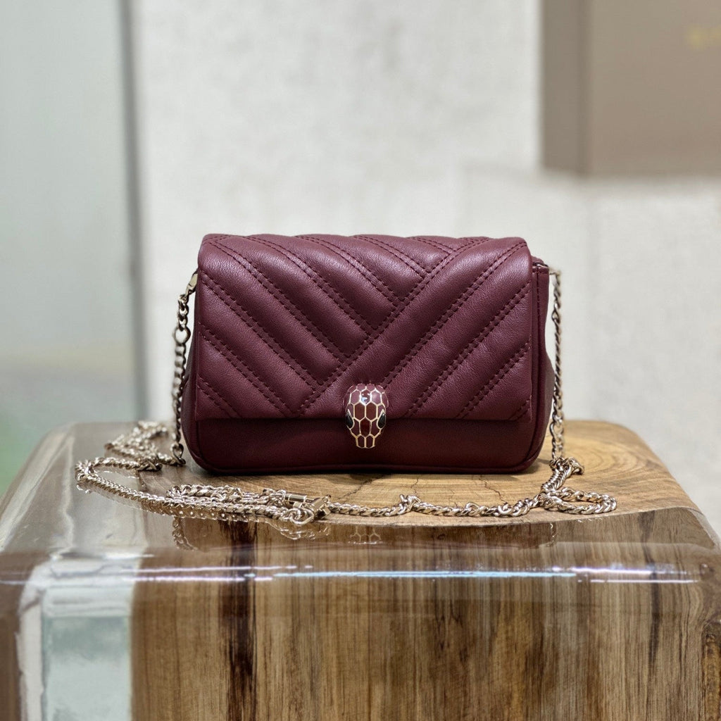 BVL Serpent Cabochon Mini Bag 17cm Red Cafskin GHW 188297
