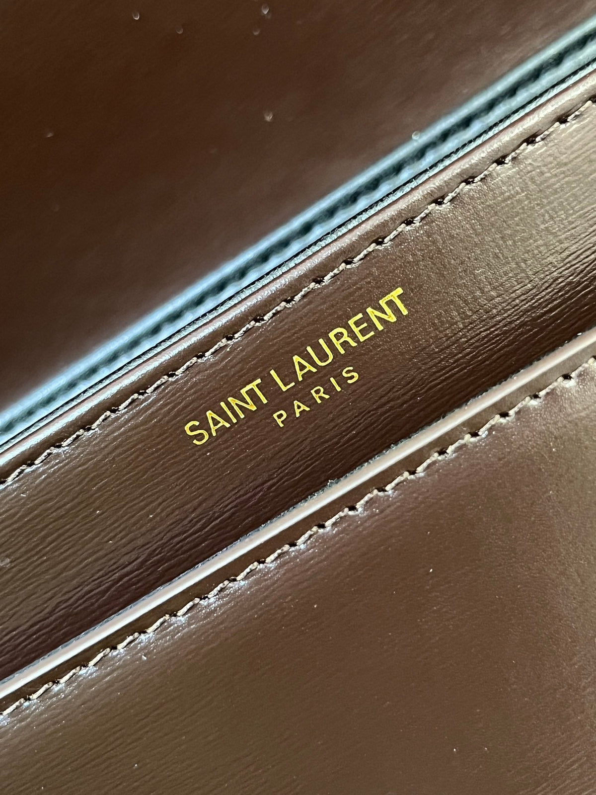 YSL Solferino Small Satchel Bag Brown Gold Calfskin 325451