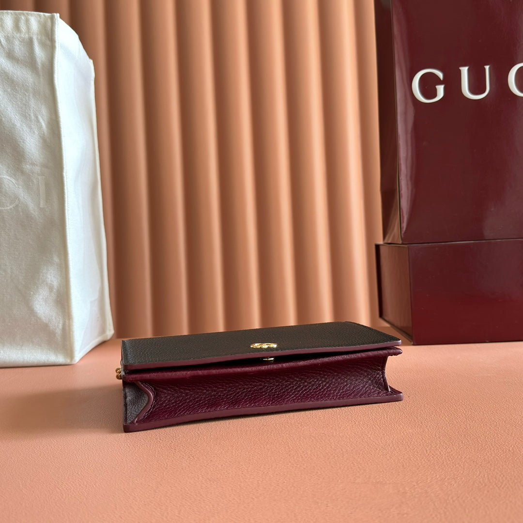 GG Marmont Wallet On Chain Black Leather