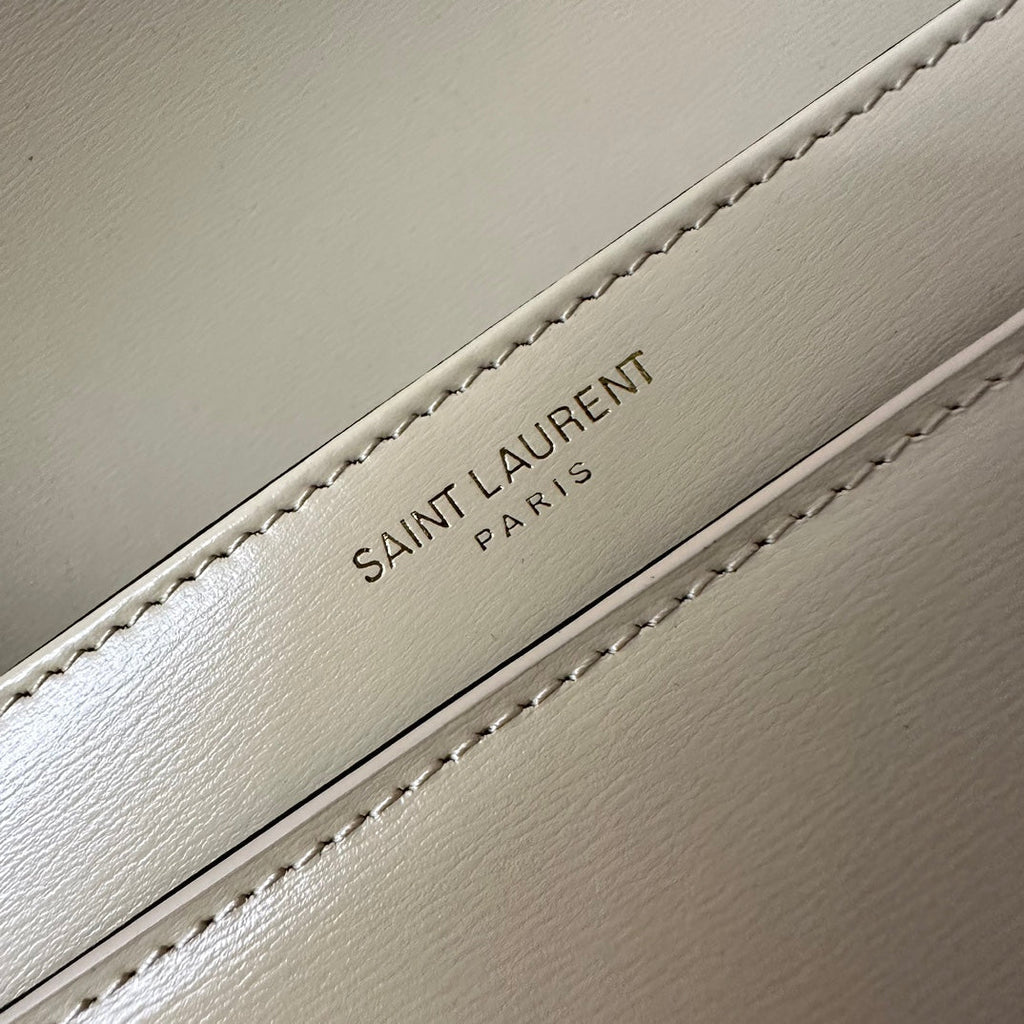 YSL Solferino Small Satchel Bag Beige Gold Calfskin 339420