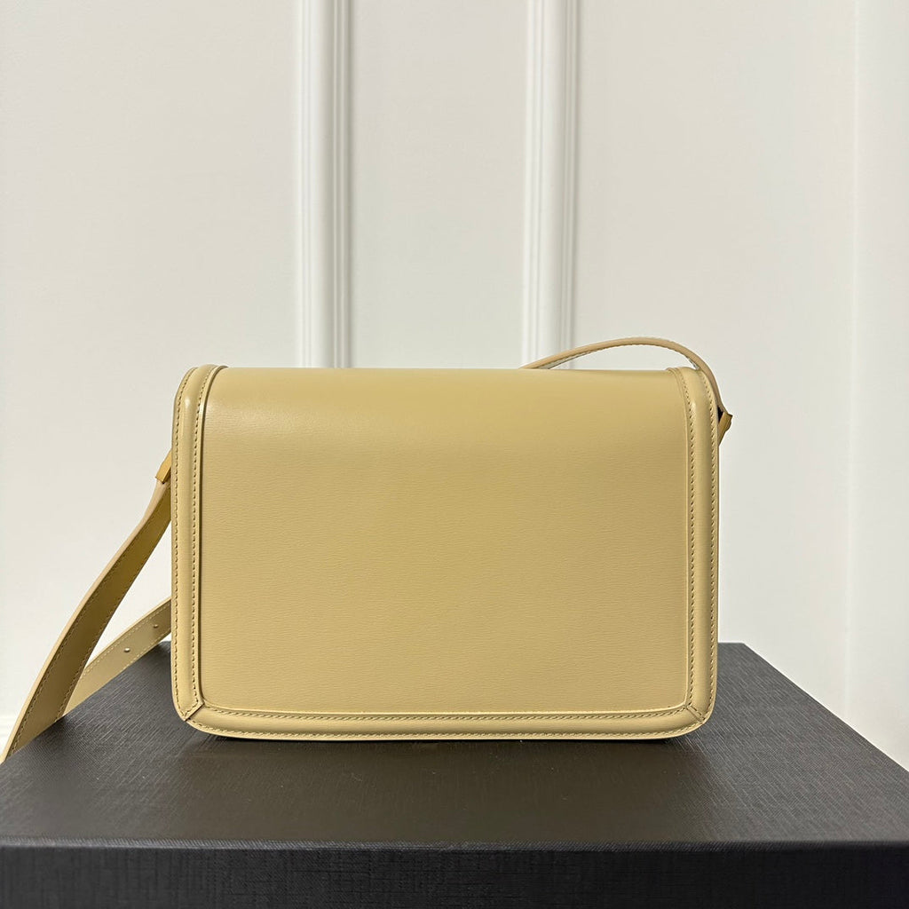 YSL Solferino Small Satchel Bag Beige Gold Calfskin 339420