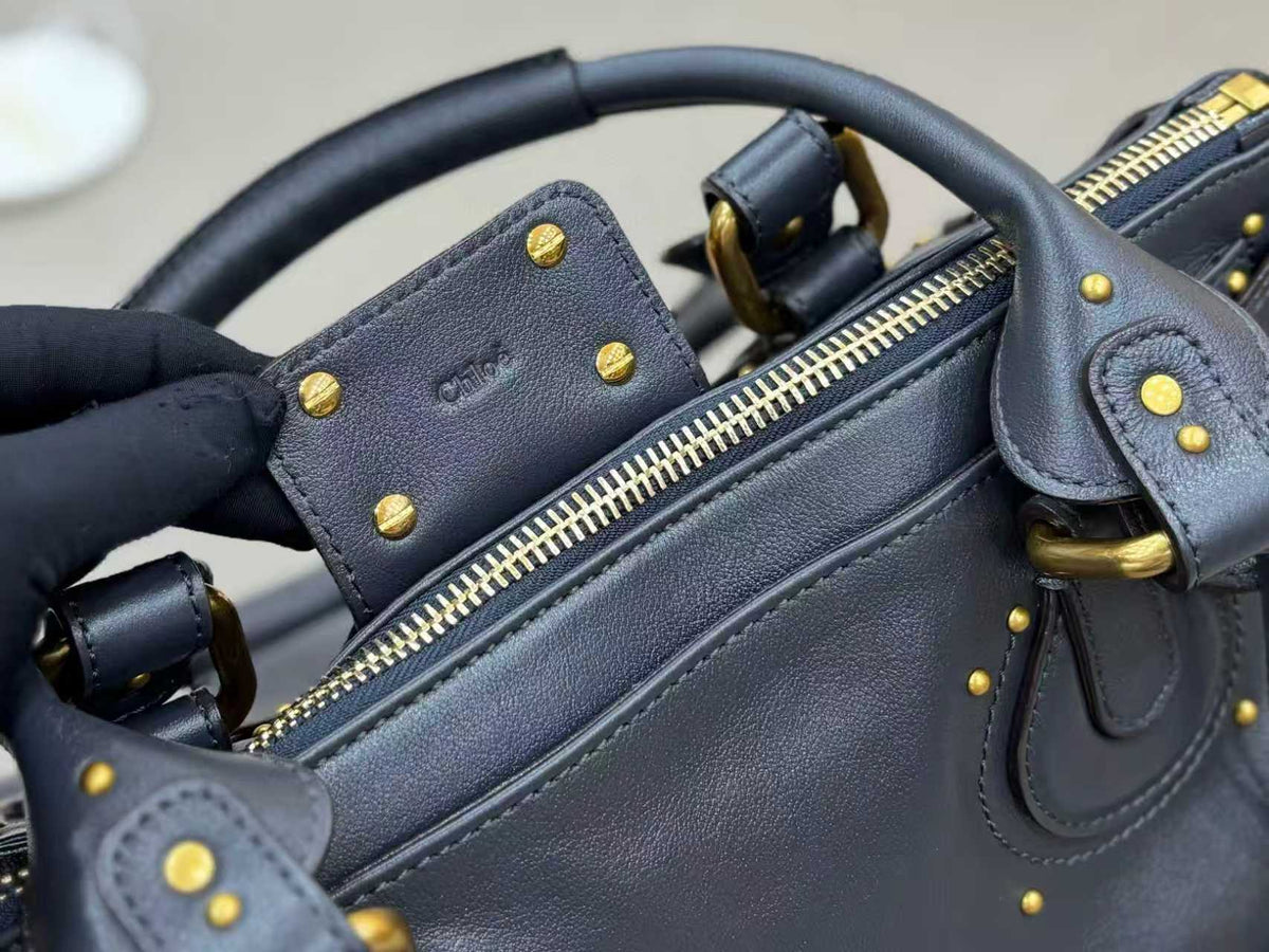 Chloe 2025 Paddington Bag Black Grained Leather.