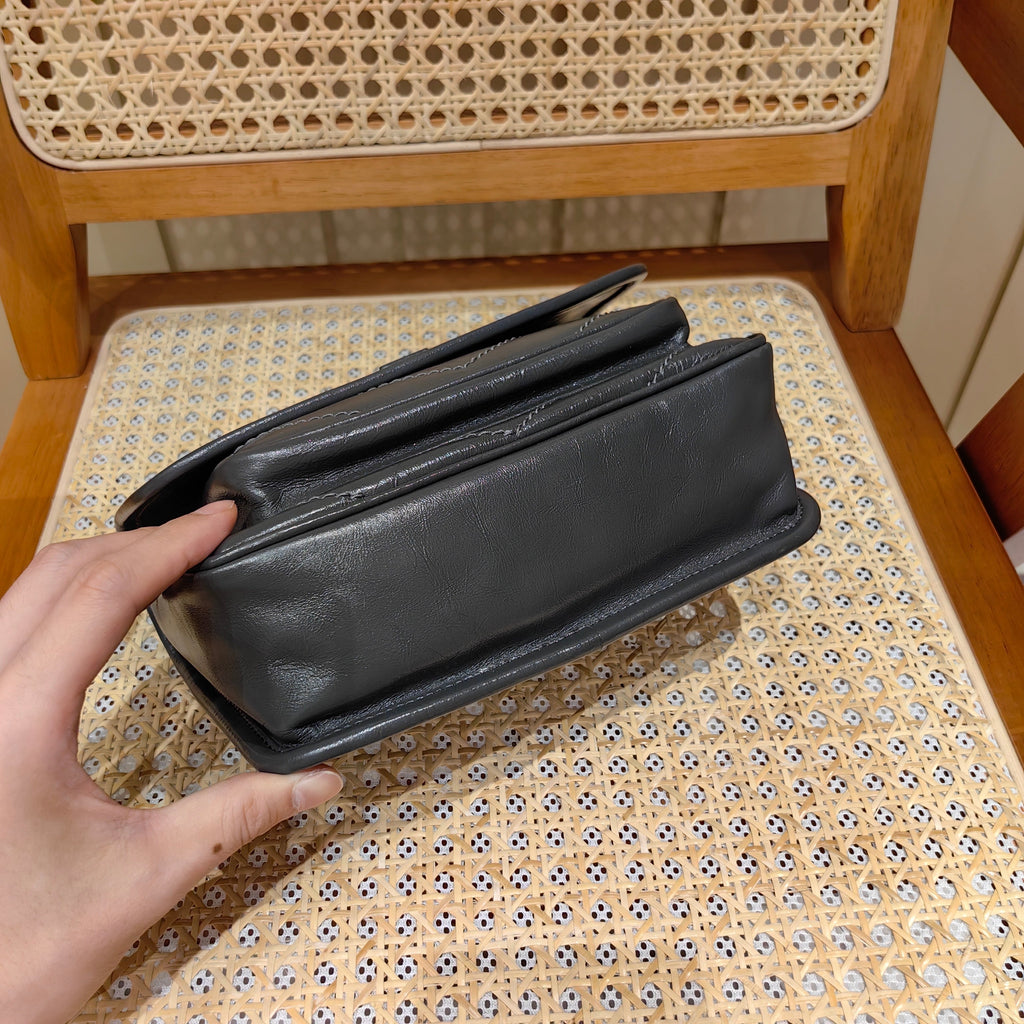 YSL Niki Baby Bag Dark Gray Calfskin 338892