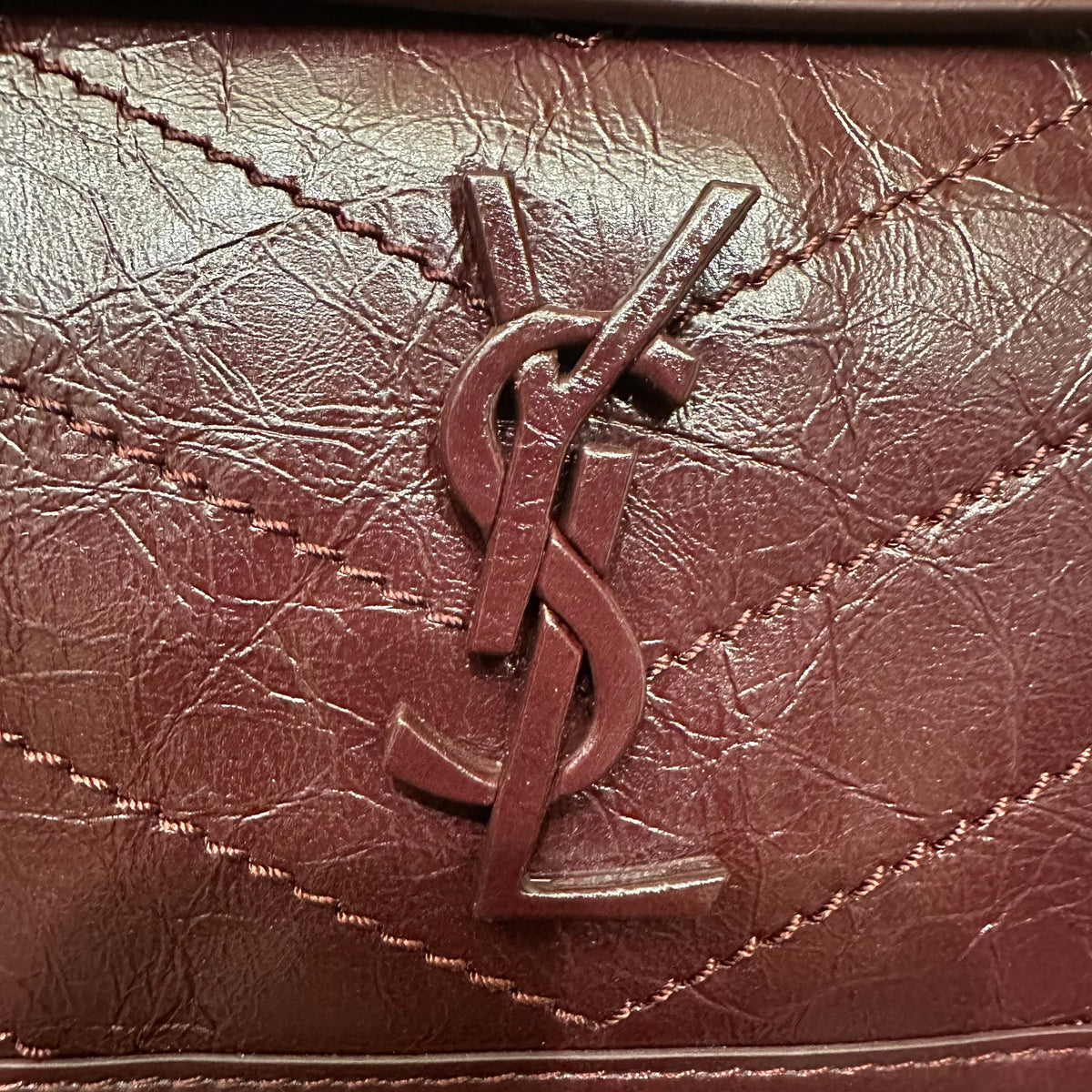 YSL Niki Baby Bag Burgundy Calfskin 338872
