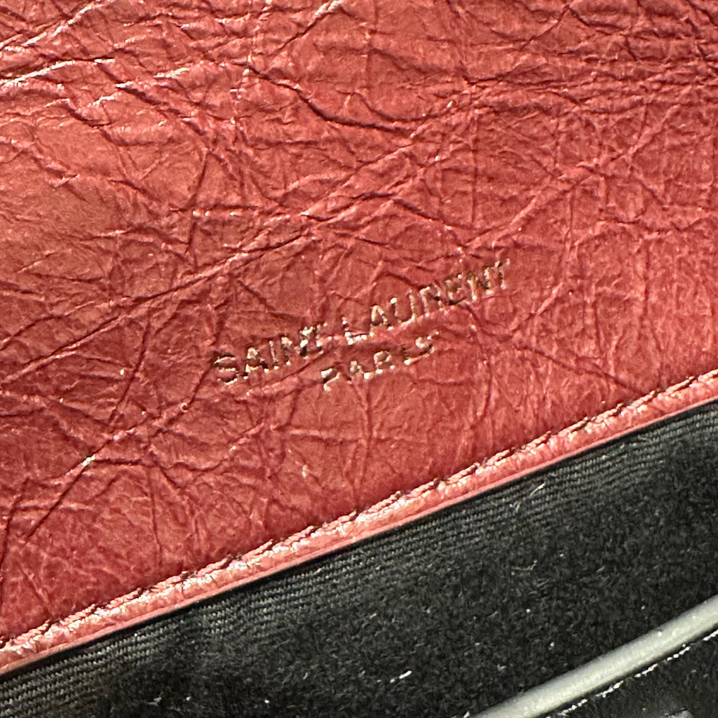 YSL Niki Baby Bag Burgundy Calfskin 338872