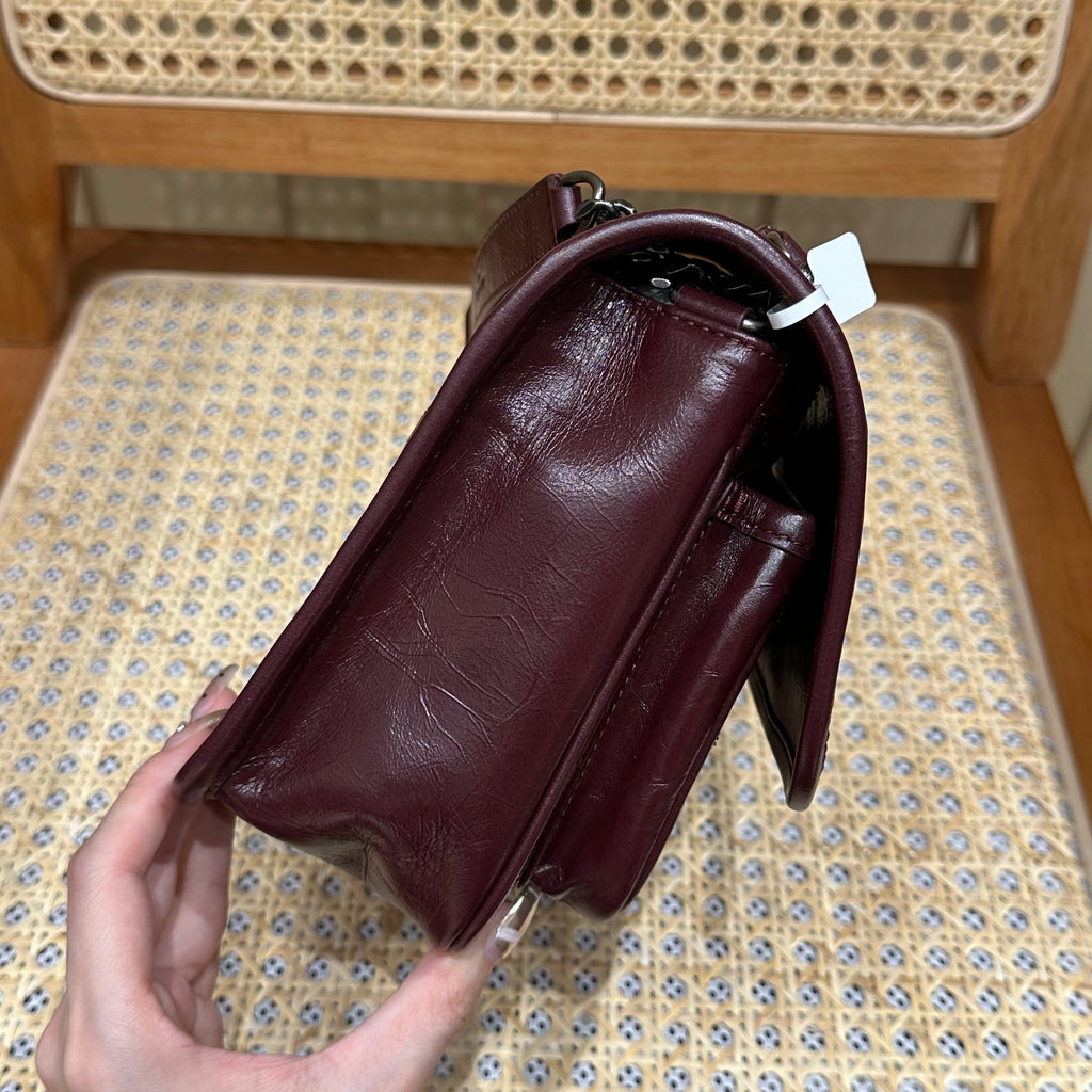 YSL Niki Baby Bag Burgundy Calfskin 338872