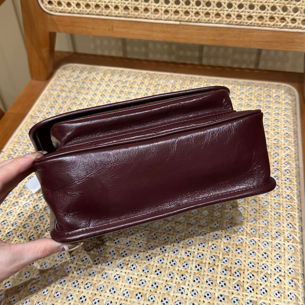 YSL Niki Baby Bag Burgundy Calfskin 338872