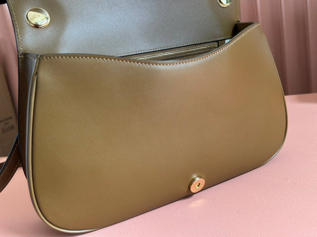 GG Blondie Large Handbag 32cm Brown Suede Calfskin