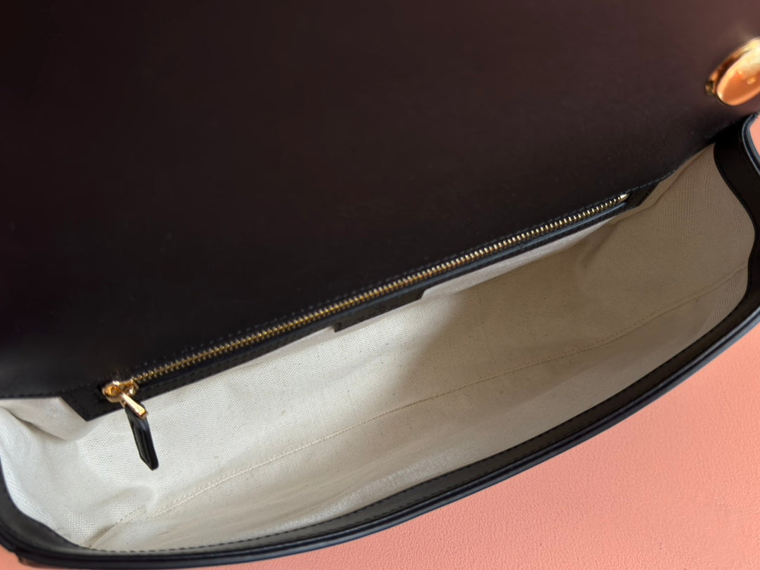 GG Blondie Large Handbag 32cm Black Calfskin