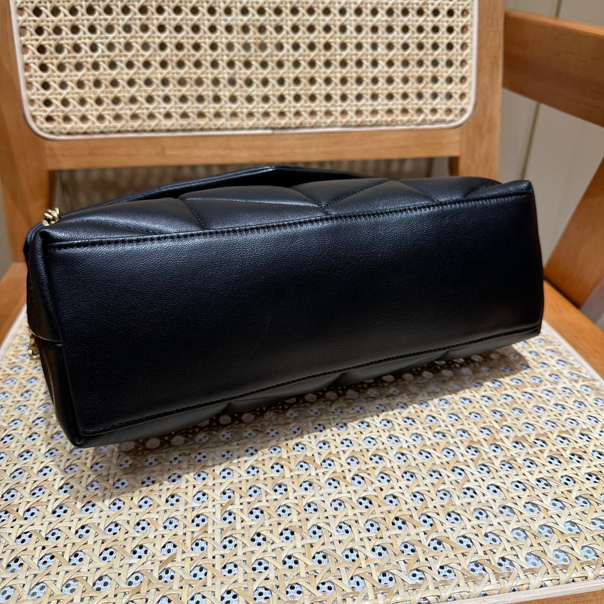 YSL Loulou Puffer Quilted Bag Black Gold Lambskin 338812