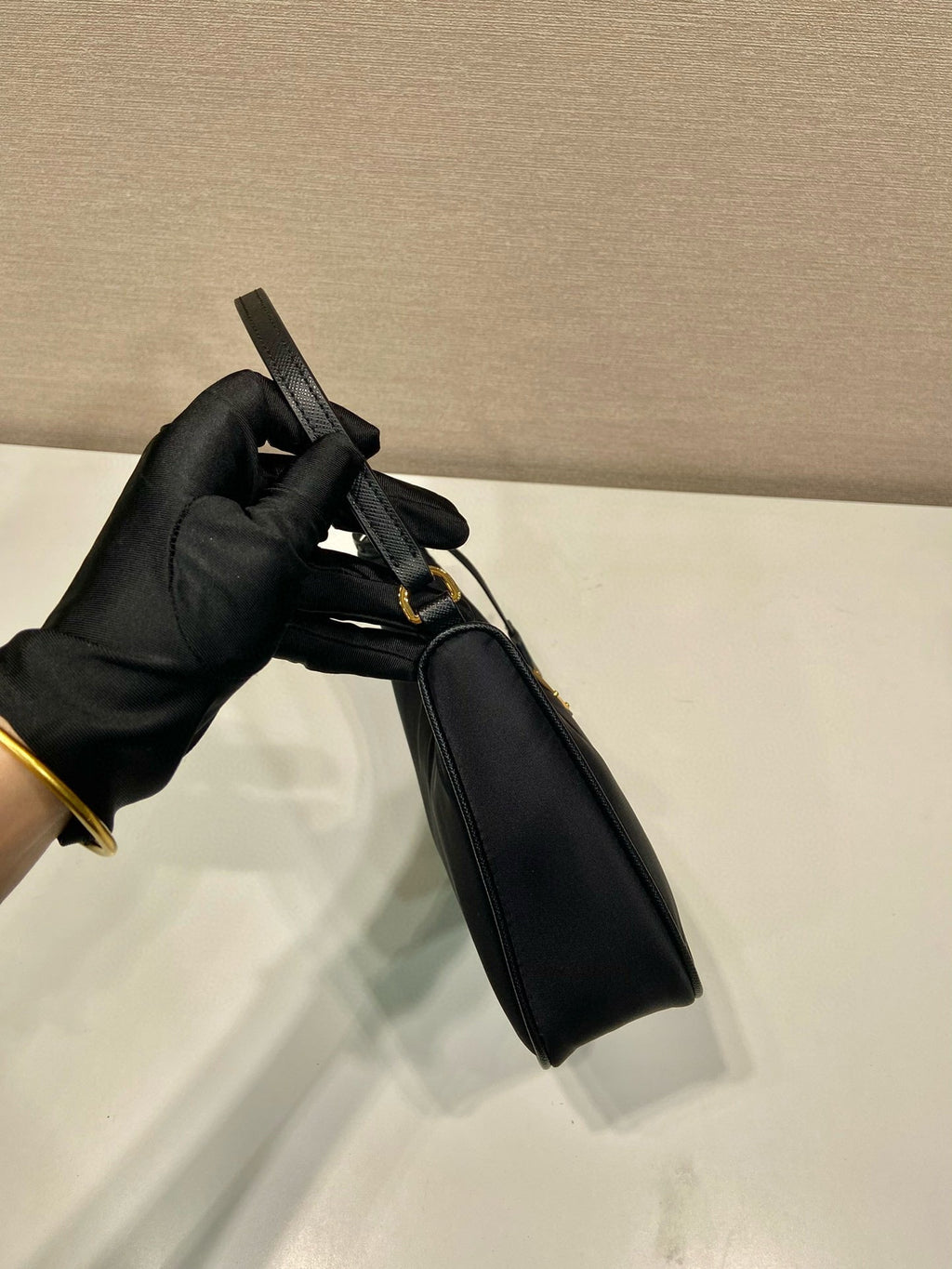 Prada Re-Edition 2005 Black Re-Nylon and Saffiano mini bag