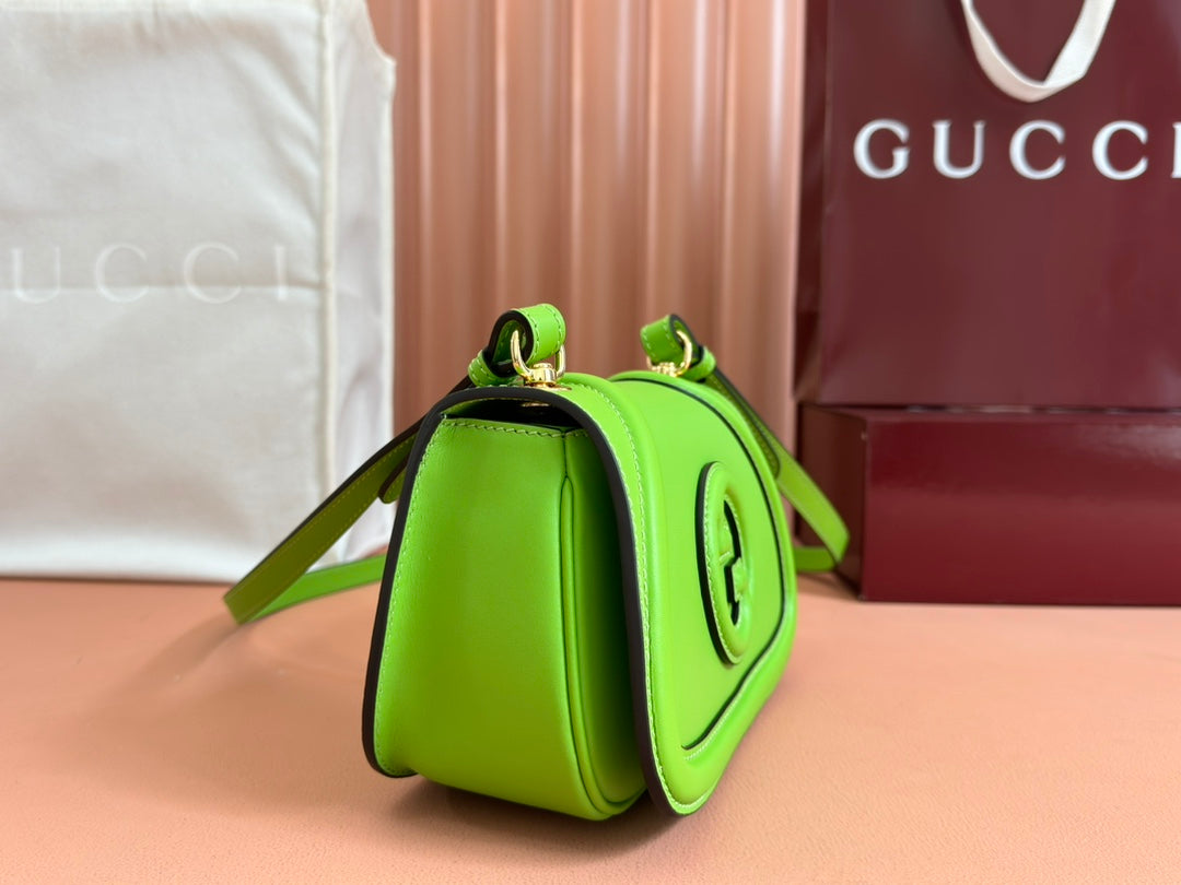GG Blondie Handbag 21.5cm Green Calfskin