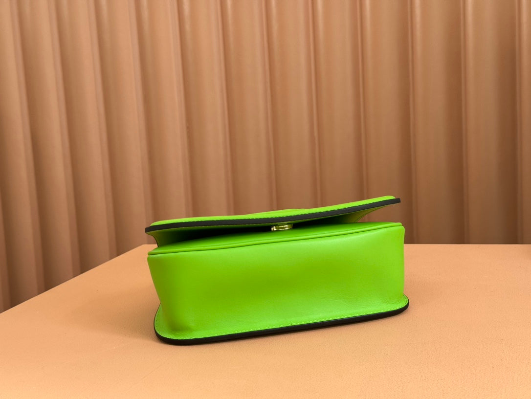 GG Blondie Handbag 21.5cm Green Calfskin