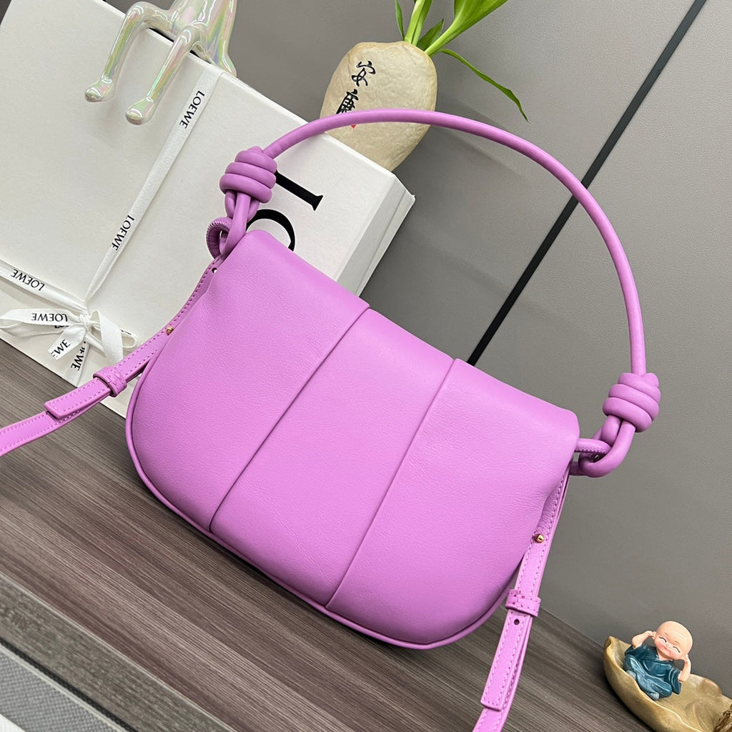 Loew Paseo Shoulder Bag 25cm Light Magenta Cowhide