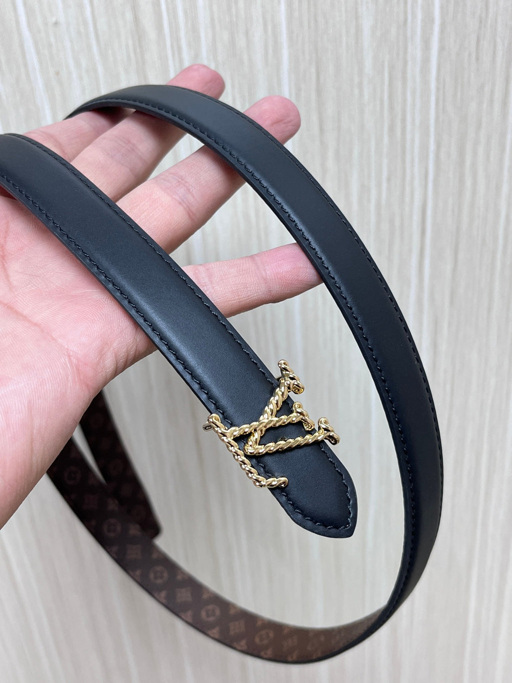 Louis Vuitton LV Bloom 20MM Reversible Belt Monogram Canvas Black